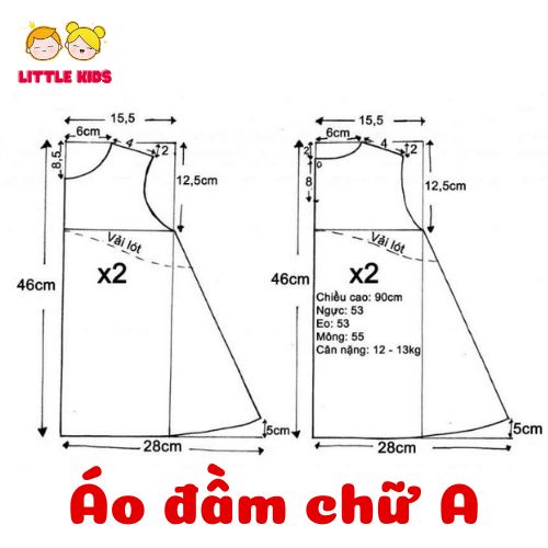 Lên bản vẽ - Cách May Váy Trẻ Em Đơn Giản