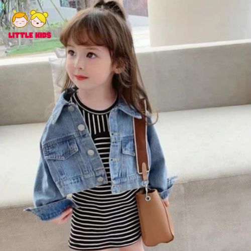 Váy Trẻ Em 5 Tuổi Thoải Mái Kết Hợp Với Áo Khoác Jean
